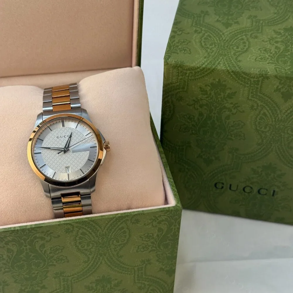 Gucci G Timeless Silver Dial Two Tone Steel Strap Watch - Picture 2 of 7